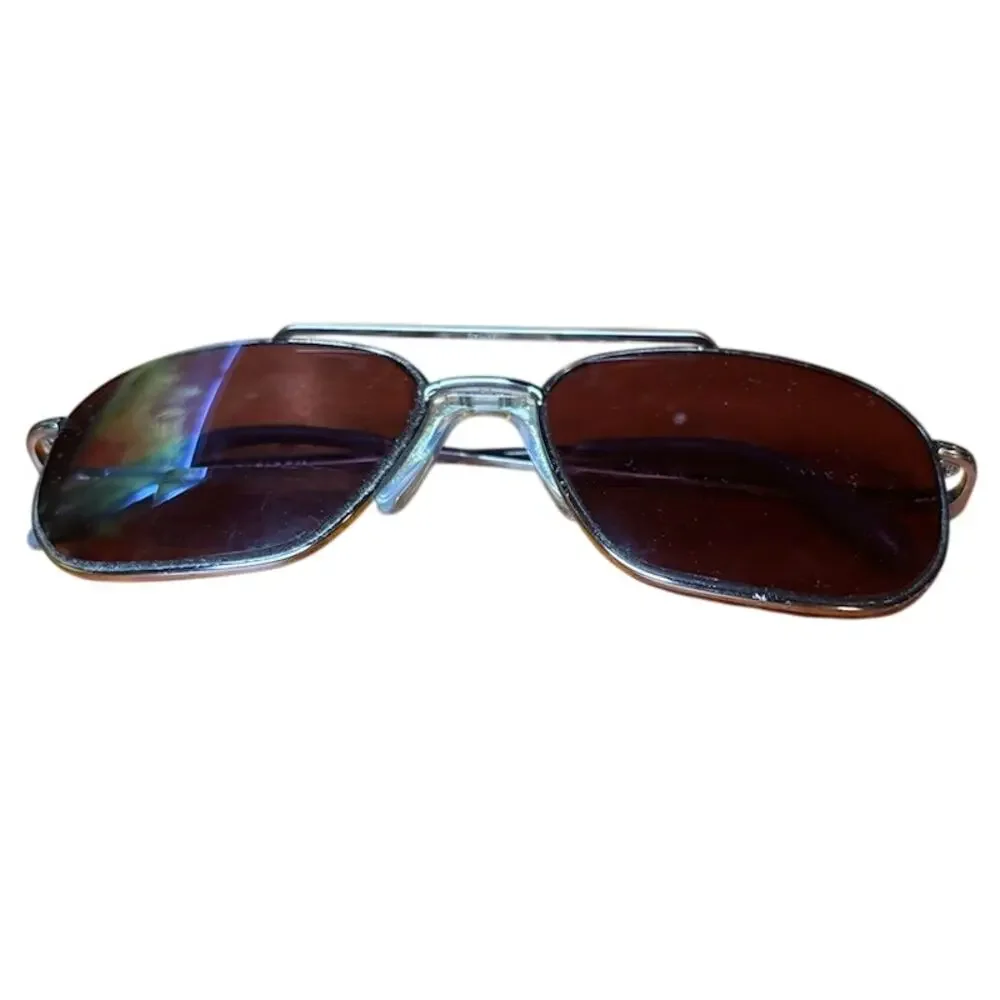 Vintage Stetson Zyloware 058 Aviator Sunglasses Brown Lenses Metal Frame USA
